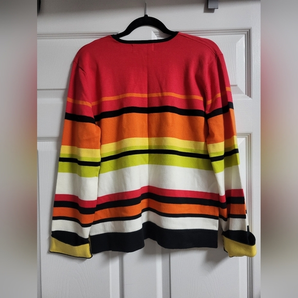 Jones New York - Country - Womens Multicolor Striped Sweater - Size XL - Picture 4 of 4
